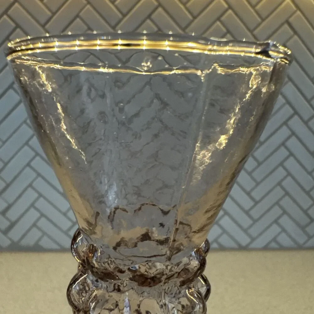 Empoli Italian barnacle AMETHYST Glass Vase Italy 11.25